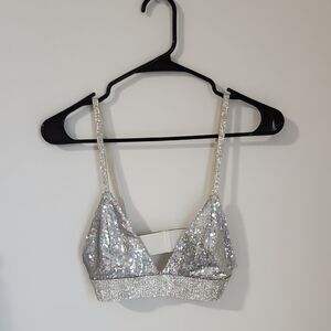 Silver Sequin Bralette